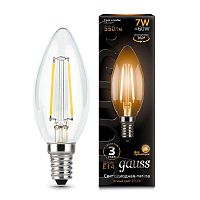 Лампа светодиодная филаментная Black Filament 7Вт свеча 2700К E14 | Код. 103801107 | Gauss