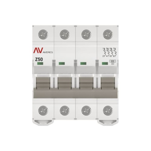 Выключатель автоматический AV-6 4P 50A (Z) 6kA EKF AVERES | код mcb6-4-50Z-av | EKF фото 4