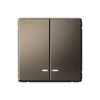 Выключатель 2-кл. ArtGallery (сх. 5а) 10AX с подсветкой механизм мокко | код GAL000653 | Systeme Electric