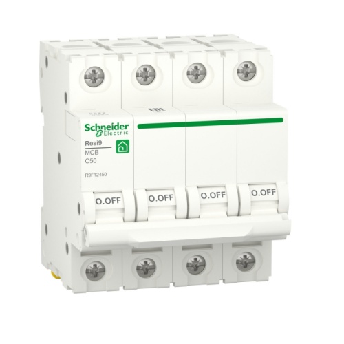 RESI9 АВТОМАТИЧЕСКИЙ ВЫКЛЮЧАТЕЛЬ (АВ) С 50А 4P 6000A | код R9F12450 | SCHNEIDER ELECTRIC