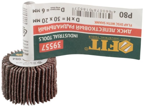 Диск лепестковый для дрели радиальный 30х20х6 мм Р 80 | код 39557 | FIT фото 3