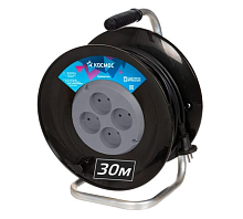 Удлинитель на катушке 4х30м 16А ПВС 2х1.5 Космос | код YKKsm30m-4g(16A) | КОСМОС