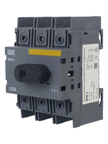 Выключатель-разъединитель модульный ВРМ-2 3P 125А | код MVR20-3-125 | IEK фото 9