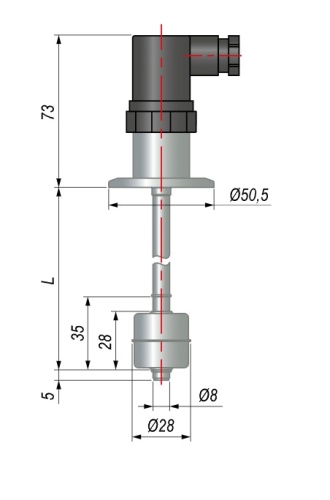 Датчик уровня поплавковый ПДУ-2Н.1.50.CL40 | код 140978 | ОВЕН