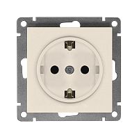 Розетка 1-м СП Афина 16А IP20 с заземл. механизм сл. кость (ivory) | код A0028-I | Universal