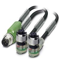 Кабель для датчика / исполнительного элемента SAC-3P-M12Y/2X0,3-PUR/M12FR2LB | код 1669039 | PHOENIX CONTACT