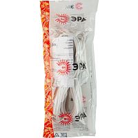 Шнур сетевой с вилкой UX-3x0,75-5m-W с заземлением 5м ПВС 3x0,75мм2 белый | код Б0048694 | ЭРА