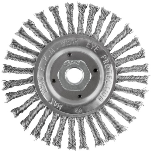 Корщетка-колесо, гайка М14, стальная витая проволока 125 мм | код 39028 | FIT фото 2 Корщетка-колесо, гайка М14, стальная витая проволока 125 мм | код 39028 | FIT фото 2