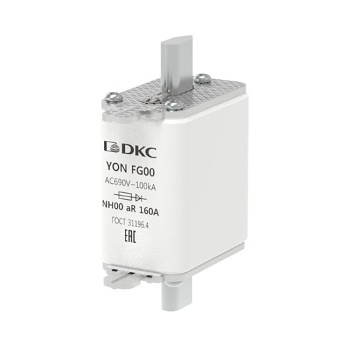 Предохранитель YON ножевого типа FG00 160А 690V характеристика aR | код 1FG00-0160-690V-AR | DKC