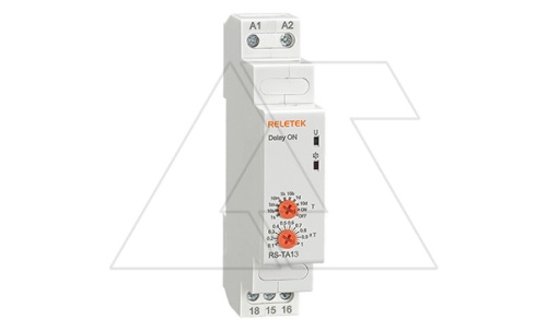 Реле времени RS-TA13, 1CO, 8A(250VAC), 24_240VAC/DC, 100ms_10d/ON/OFF, задержка на включение, 1M | код RS-TA13 | RELETEK