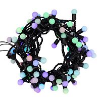Гирлянда "Мультишарики" 10м d17.5мм 100LED RGB провод черн. ПВХ 30Вт 220В IP44 | код 303-509-2 | Neon-Night