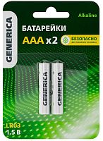 Элемент питания алкалиновый AAA/LR03 Alkaline (блист.2шт) | код ABT-LR03-ST-L02-G | GENERICA