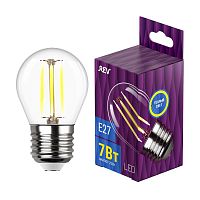 Лампа светодиодная филаментная PREMIUM (FILAMENT) 7Вт G45 шар 2700К тепл. E27 650лм | код 32443 | REV