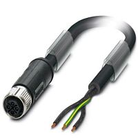 Силовой кабель SAC-3P- 2,0-PVC/M12FSS PE | код 1411645 | PHOENIX CONTACT