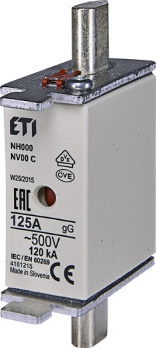 Предохранитель NH-00/gG 125A 500V KOMBI | код 004182215 | ETI