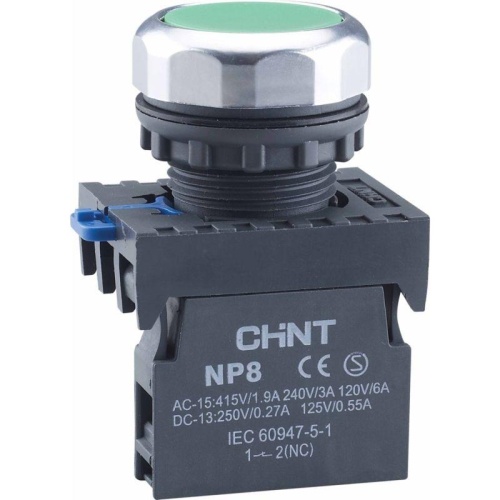 Кнопка управления NP8-10BND 1НО зел. AC/DC 24В(LED) IP65 (R) | код. 667240 | CHINT