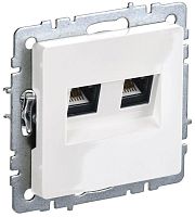 BRITE Розетка компьютерная двойная кат.5E RJ45 РК10-2-БрБ белый | код BR-K20-1-K01 | IEK