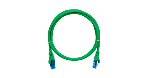Коммутационный шнур NIKOMAX U/UTP 4 пары, Кат.6 (Класс E), 250МГц, 2хRJ45/8P8C, T568B, заливной, с защитой защелки, многожильный, BC (чистая медь), 24AWG (7х0,205мм), LSZH нг(А)-HFLTx, зеленый, 0,3м | код NMC-PC4UE55B-003-C-GN | NIKOMAX Сер