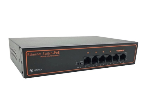 Коммутатор 4-портовый 10/100Mbps RJ-45 Uplink PoE UM1-E6/4P_mini (UM1-E6/4P_mini) | код В0000011726 | Optimus CCTV
