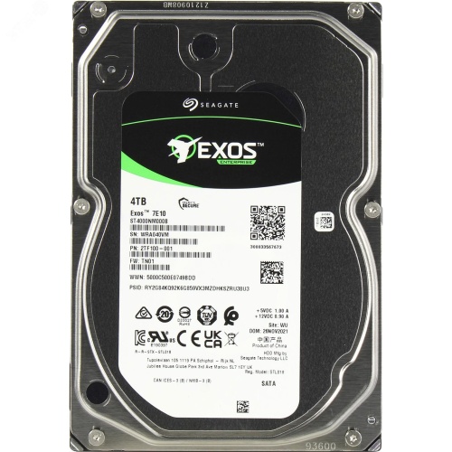 Жесткий диск 4Tb Exos 7E10 3.5'', SATAIII, 7200 об/мин, 256 МБ | код ST4000NM000B | Seagate