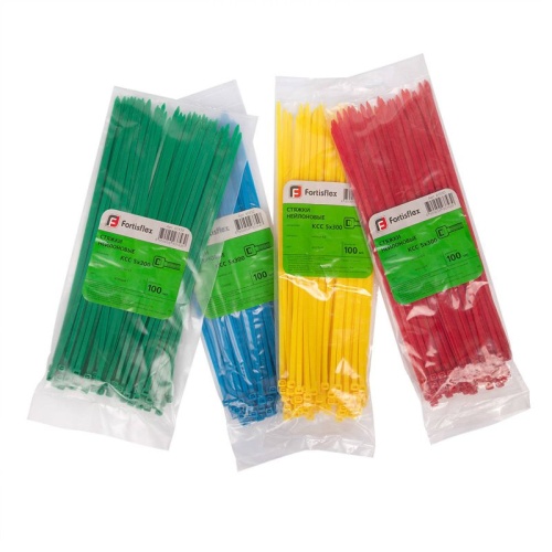 Хомут кабельный КСС 5х300 нейл. желт. (уп.100шт) Fortisflex 61331 фото 8 Хомут кабельный КСС 5х300 нейл. желт. (уп.100шт) Fortisflex 61331 фото 8