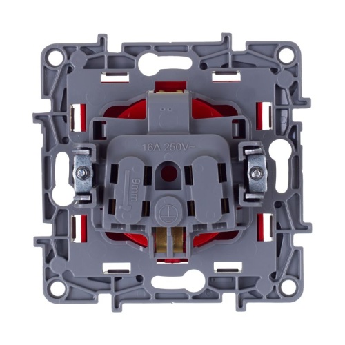 Розетка с заземлением - Legrand Etika - со шторками 16А 250В винтовые зажимы - красный | код 672722 | Legrand фото 4