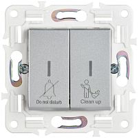 Выключатель 2-кл. SKANDY 10А SK-V16S для отелей с индикацией серебр. IEK SK-V20-2-10-K23