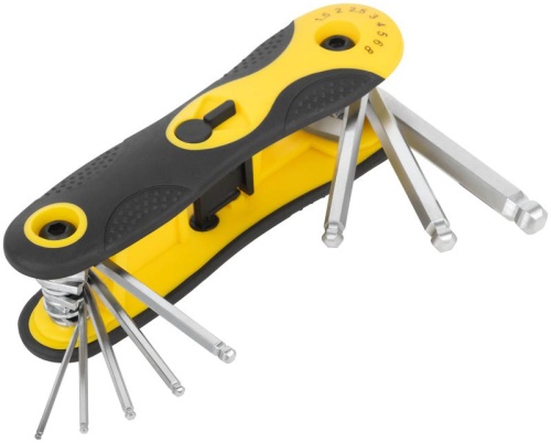 Ключ шестигранный с шаром 1.5-8мм складной CrV (уп.8шт) FIT 64183 фото 2 Ключ шестигранный с шаром 1.5-8мм складной CrV (уп.8шт) FIT 64183 фото 2