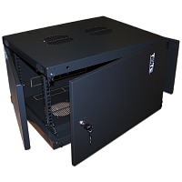 Шкаф настенный Next, 18U 550x600, металлическая дверь, черный | код TWT-CBWNM-18U-6x6-BK | TWT