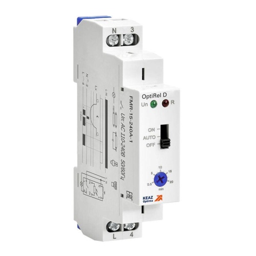 Фотореле OptiRel D FMR-15-240А-1 с датчиком 1.5м 16А 1СО 110-240АС | код 332034 | КЭАЗ