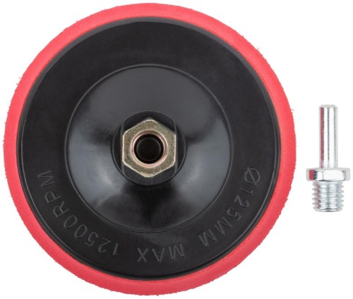 Диск шлифовальный с липучкой, гайка М14 + переходник для дрели, 125x10 мм | код 39623 | FIT фото 2 Диск шлифовальный с липучкой, гайка М14 + переходник для дрели, 125x10 мм | код 39623 | FIT фото 2