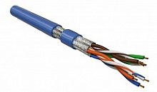 Hyperline UFTP4-C6-P26-IN-LSZH-BL-500 (500 м) Кабель витая пара, экранированная U/FTP, категория 6, 4 пары (26 AWG), многожильный (patch), каждая пара в фольге, LSZH, синий | код 445083 | Hyperline