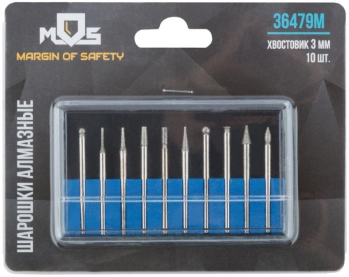 Шарошки, усиленная сталь с алмазным напылением, штифт диаметр 3 мм, 10 шт | код 36479М | FIT фото 3 Шарошки, усиленная сталь с алмазным напылением, штифт диаметр 3 мм, 10 шт | код 36479М | FIT фото 3
