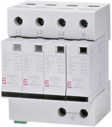 Ограничитель перенапряжения ETITEC V T12 280/12,5 (4+0) RC | код 002442917 | ETI