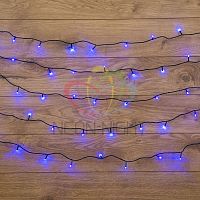 Гирлянда "ТВИНКЛ ЛАЙТ LED" (с контроллером 8 режимов) 6м 40LED 4Вт 220В IP20 син. провод темн.-зел. ПВХ | код 303-023 | Neon-Night