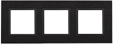 Рамка на 3 поста, дерево, Эра Elegance, чёрн.дерево+антр, 14-5303-05 | код Б0034577 | ЭРА
