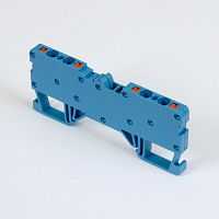 OPK 2,5C Клеммник пруж.быстрозажимной (Push in), 4-х выводной, 2,5мм.кв., (синий) (1255) | код 1020278 | ONKA