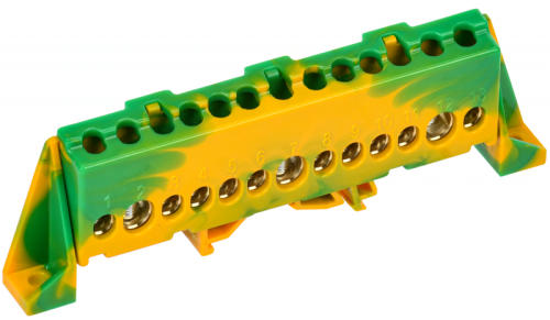 TEKFOR Шина PE земля в комб. изол. Стойка 8х12-13-ЖЗ IEK | код TF-NN20-13-DP-K52 | IEK