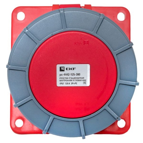 Розетка стационарная внутренняя угловая 4442 3Р+РЕ 125А 380В IP67 PROxima | код ps-4442-125-380 | EKF фото 3 Розетка стационарная внутренняя угловая 4442 3Р+РЕ 125А 380В IP67 PROxima | код ps-4442-125-380 | EKF фото 3