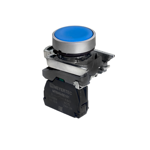 Кнопка плоская синяя, 1NO, IP65, металл MTB4-BA61 | код 137120 | MEYERTEC
