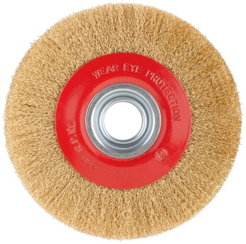 Корщетка-колесо, стальная латунированная волнистая проволока 200 мм | код 39016 | FIT фото 2 Корщетка-колесо, стальная латунированная волнистая проволока 200 мм | код 39016 | FIT фото 2