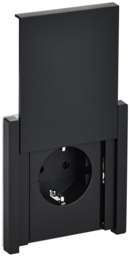 FORTE&PIANO Роз. с з/к/ш с кр. б/к 16А IP44 FP119 чер. IEK | код FP-R16-16-1-44-K02 | IEK