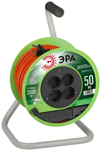 Удлинитель на катушке 4х50м без заземл. RP-4-2x1.5-50m ПВС 2х1.5 | код Б0059784 | Эра
