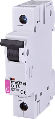 Автоматический выключатель ETIMAT 10 1p D 16А (10 kA) | код 002151716 | ETI