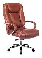Кресло руководителя Бюрократ T-9925SL светло-коричневый Leather Eichel кожа крестов. металл хром | код 1399461 | БЮРОКРАТ