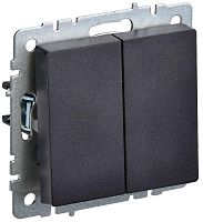 BRITE Выключатель 2-клавишный проходной 10А ВС10-2-6-БрЧ черный | код BR-V22-0-10-K02 | IEK