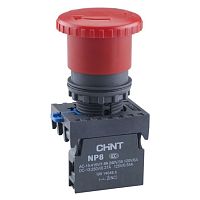 Кнопка упр. Грибок ?30мм NP8-11ZS/34 фикс., красн., 1НО+1НЗ, IP65 (R) | код 667854 | CHINT