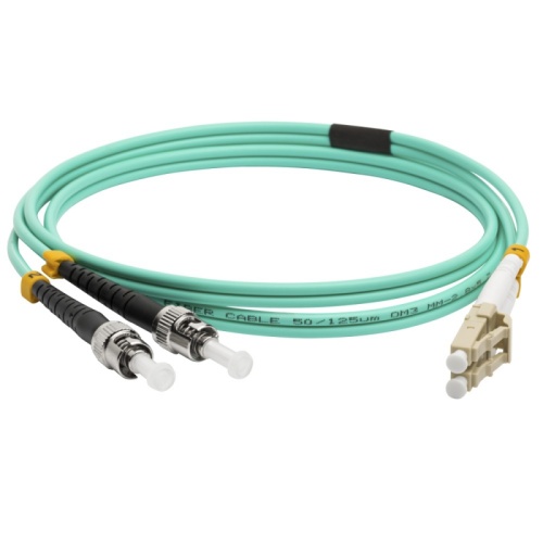 Патч-корд оптический LANMASTER, дуплексный, LC/PC-ST/PC, OM3, LSZH, 1.5 м | код LAN-2LC-2ST/OM3-1.5 | LANMASTER