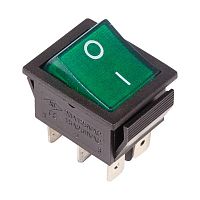 Выключатель клавишный 250В 15А (6с) ON-ON с подсветкой зел. (RWB-506; SC-767) | код 36-2352 | Rexant