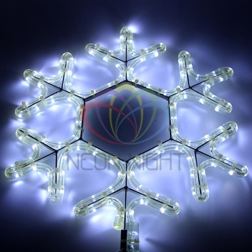 Фигура профессиональная световая Снежинка LED белый 45х38см | код 501-212-1 | Neon-Night